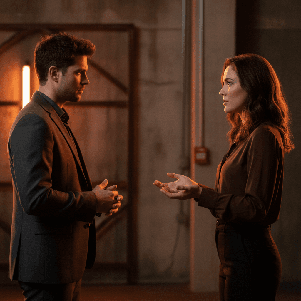 Two people engaged in honest, intentional conversation