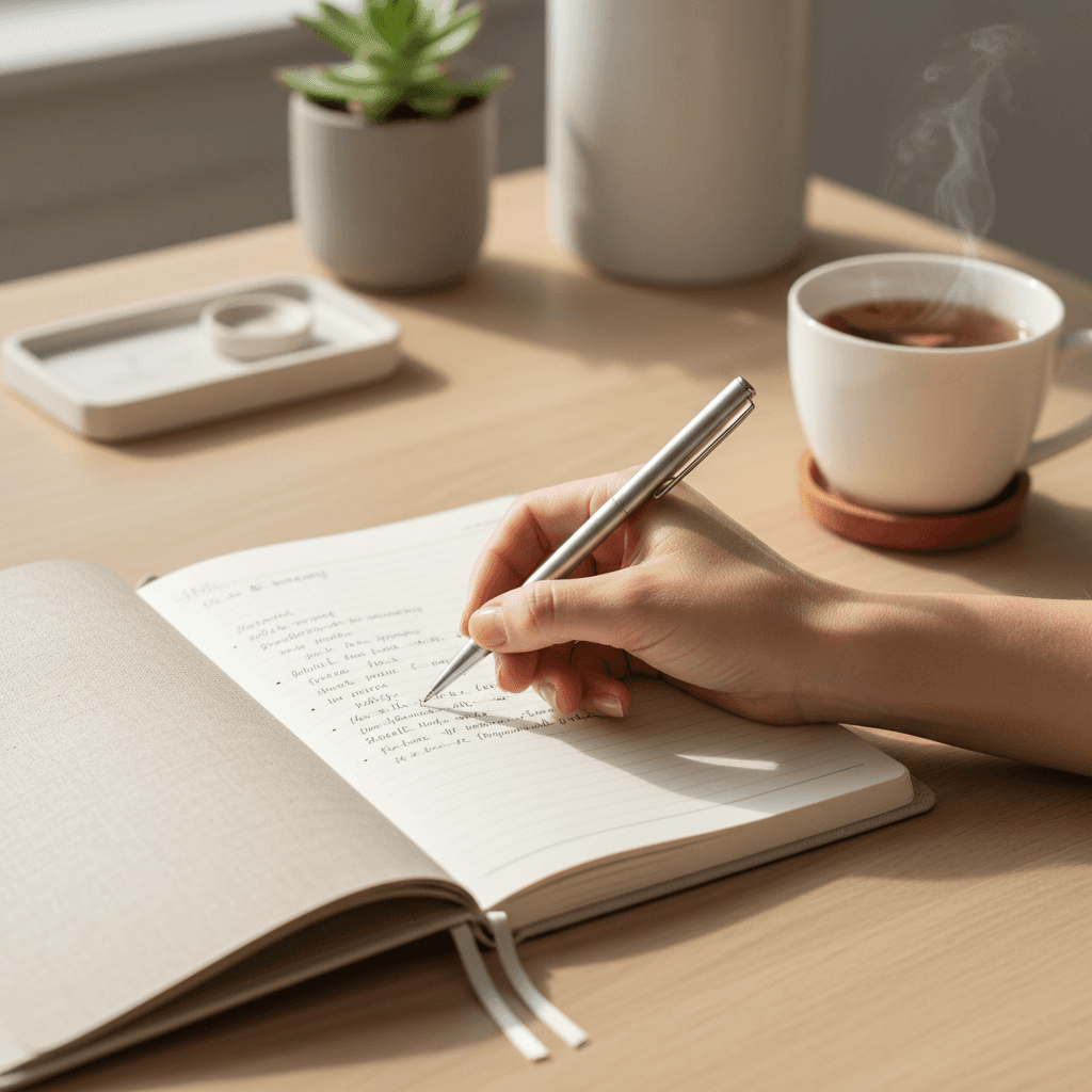 Person journaling for self-reflection