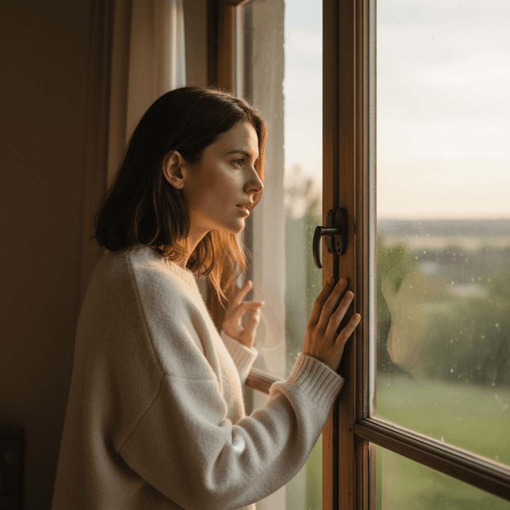 Woman reflecting during a quiet moment
