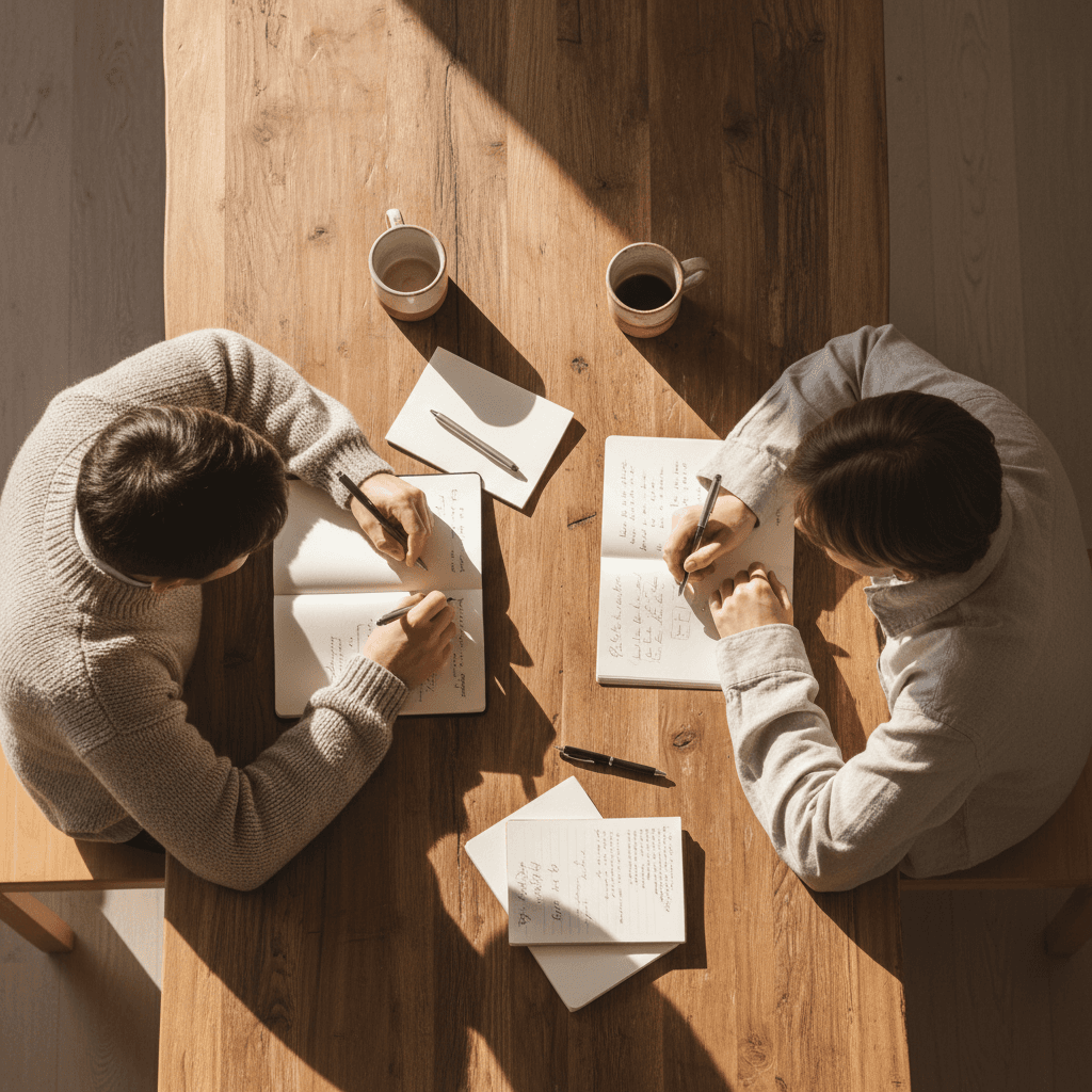 Couple working together toward relationship goals