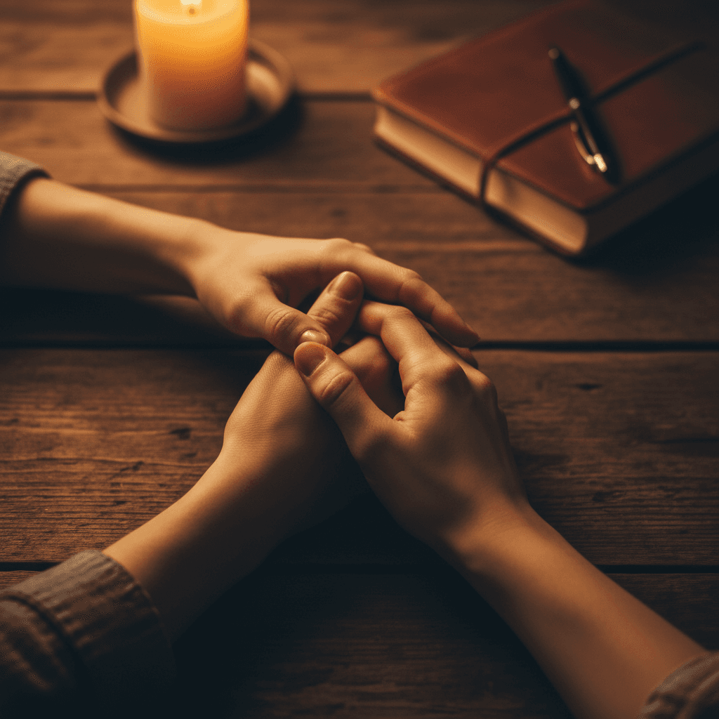 Couple holding hands